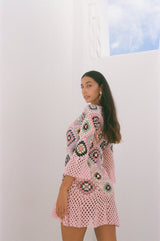Spring Pink Crochet Dress - Oceanus Swimwear