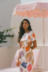 Lydia Midi Party Dress White - Oceanus Swimwear