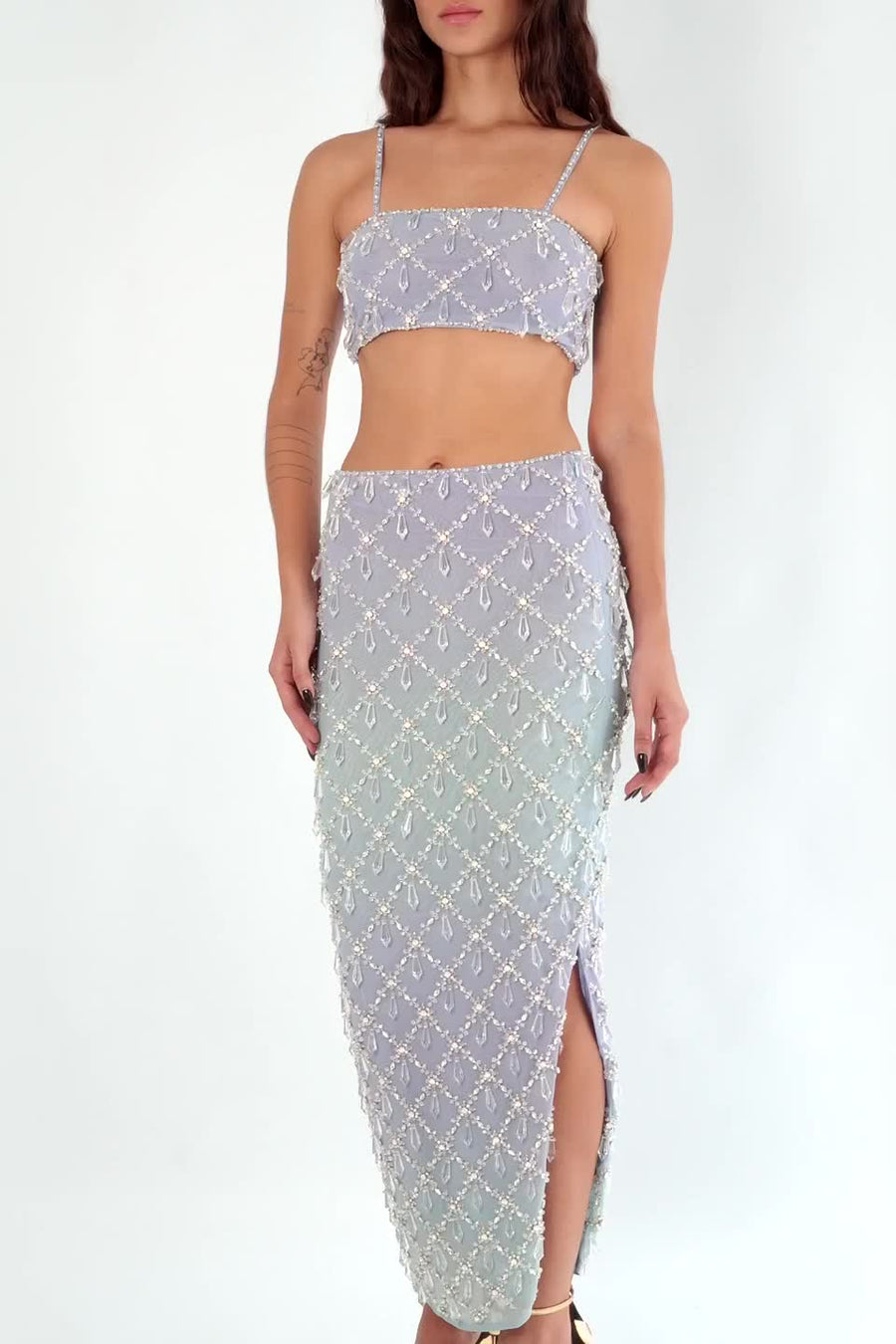 Calliope Luxury Crystal Co - Ord Skirt Ombre - Oceanus Swimwear