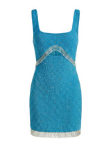 Posy Sea Blue Beaded Mini Dress