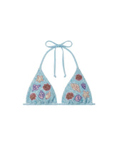 Shell Beaded Bikini Top - Blue