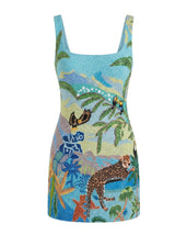 Paradise Safari Beaded Mini Dress