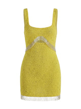 Posy Yellow Beaded Mini Dress