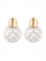 Scale White Gold Earrings