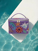 Seahorse Vanity Box Bag Purple