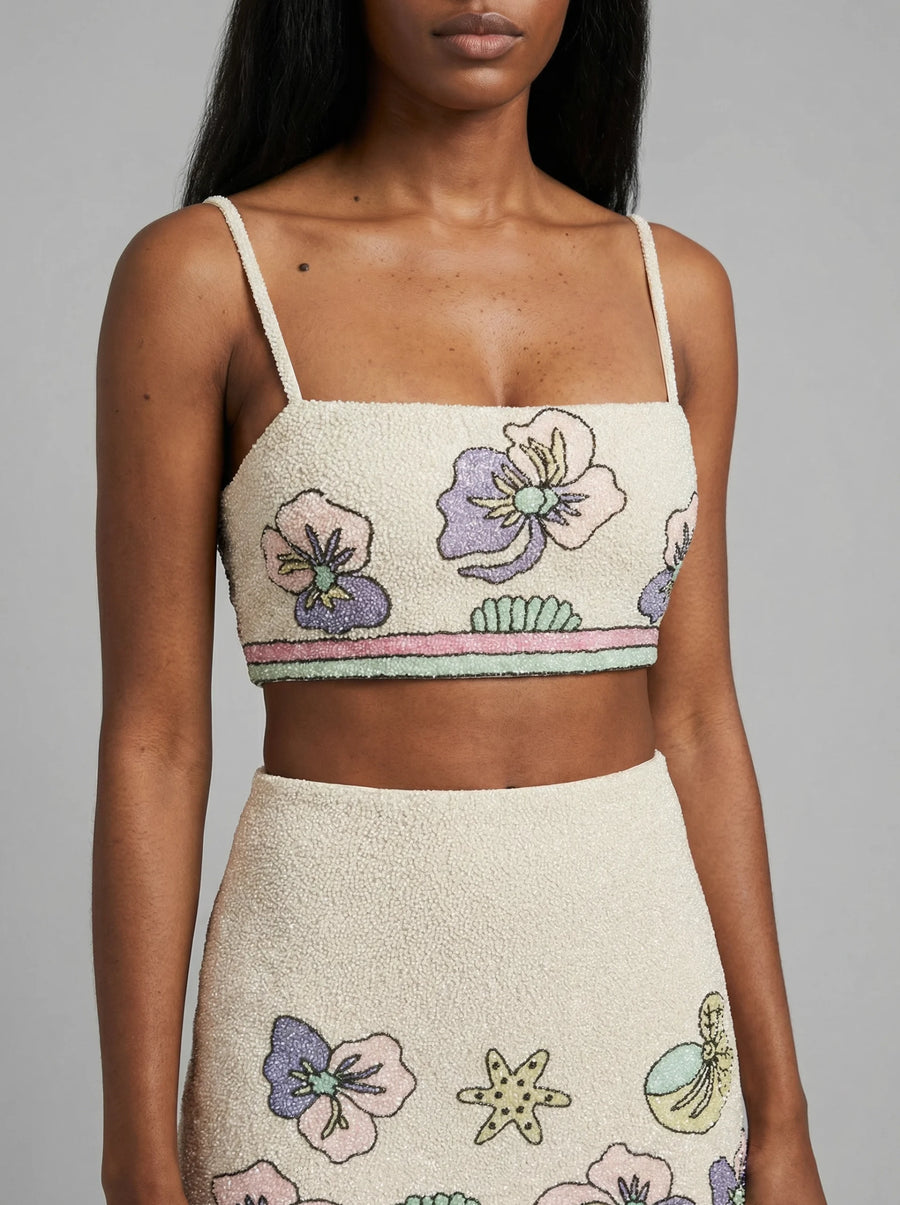 Tallulah Crystal Co-Ord Mini Skirt Multi Colour