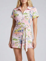 Pink Floral Printed Romper