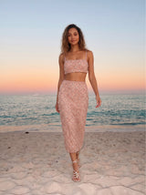 Calliope Luxury Crystal Co-Ord Top Nude