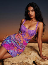 Lilac Coral Muse Mini Dress