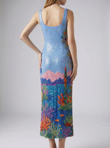 Safari Lagoon Beaded Maxi Dress