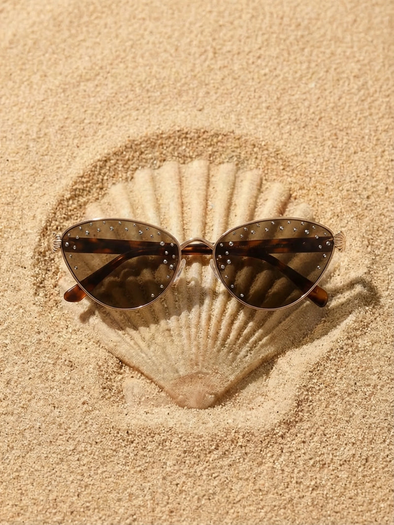 Oceanus x SOJOS Darling Sunglasses Brown
