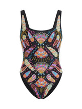 Oceanus x Zandra Rhodes Dreamy Dreamy One Piece Shell Swimsuit Black