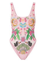 Rainforest Hand Beaded Swimsuit Pink