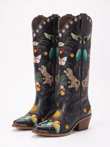 Willow Embroidered Leather Boots Multi Colour