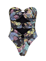 Black Abstract Cut-out Swimsuit