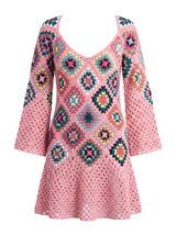 Spring Pink Crochet Dress