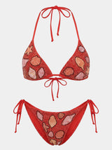 Seashell Red Hand-Beaded Bikini Red