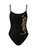 Oceanus × Bárbara Hulanicki Serpentina Noir Scoop Neck One-Piece Swimsuit