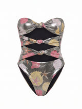 STRAPLESS SWIMSUITS SHELL STARFISH SILVER WITH HOLE