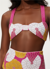 Oceanus x Zandra Rhodes Swirlshell Beaded Bikini Bottom Fuschia