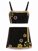 Mei Flattering Summer Luxe Co-ord Top - Black