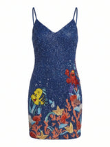 Disney | Oceanus Neptune Thin Strap Dress in Navy