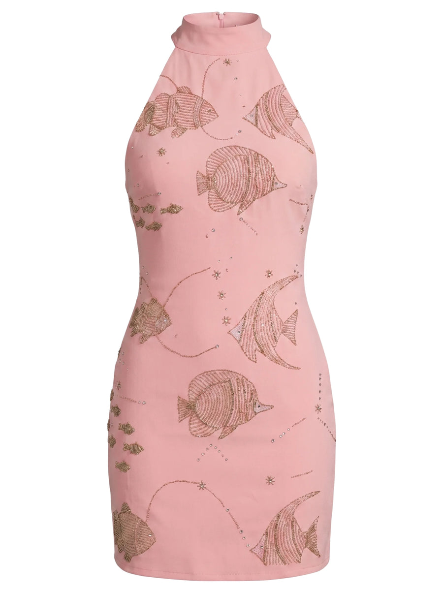Nina Turtleneck Pink Mini Dress