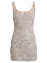 Silver Lining Hand-Embroidery Mini Dress in Stock
