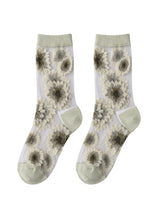 Pale Green Petal Veil Socks