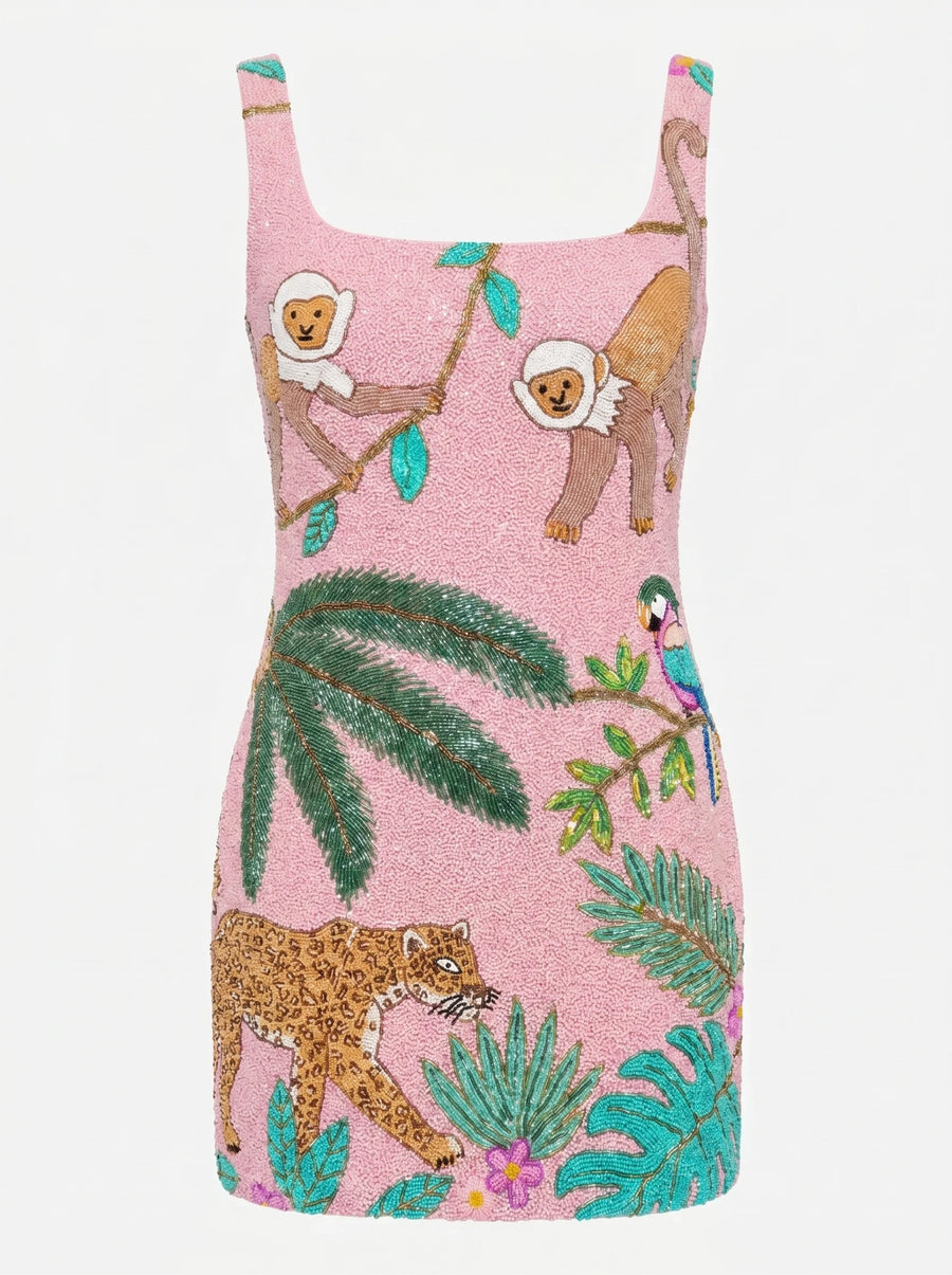Sofia Jungle Pink Mini Dress