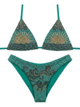 Sunrise at Sea Green Bikini Bottom