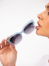Oceanus x SOJOS Melody Sunglasses Blue