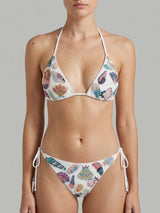 Oceanus x Zandra Rhodes Dreamshell Half Beaded White Bikini Bottom