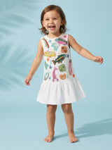 Arizona Big Ruffle Kids Dress Multi Colour