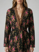 Midnight Bloom Fringe Robe