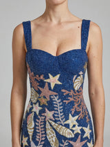 Starfish and Shell Navy Dress