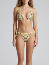 Aurelia Embroidered Luxury Yellow Bikini Top