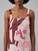 Delilah Hand Beaded Mini Dress Pink x by Poppy