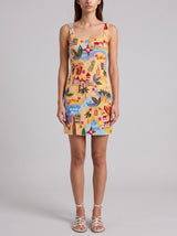 Havana Yellow Beaded Mini Dress
