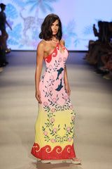 Dolphin Sunset Ombré Hand Beaded Maxi Dress