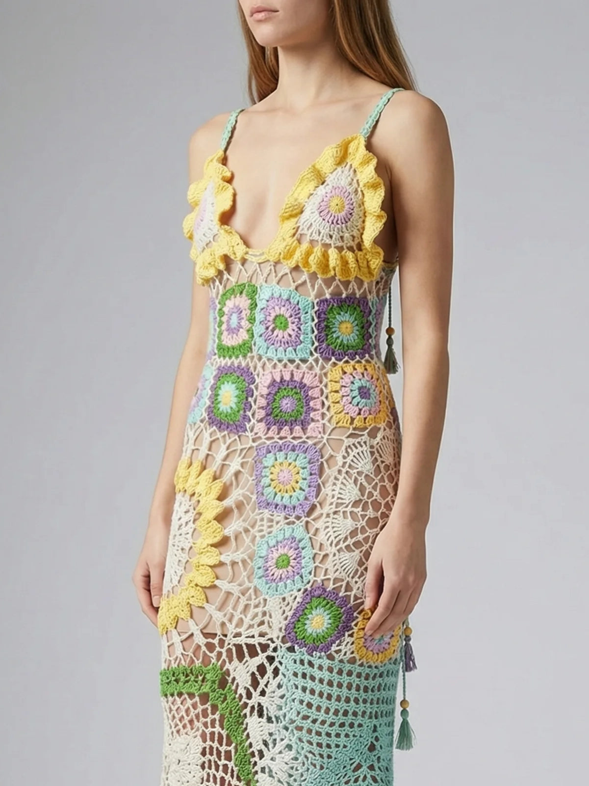 Shop Octavia Crochet Multi-Coloured Party Dress