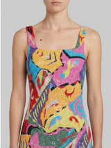 Boston Vibrant Hand-Beaded Dress - Multi Coloured
