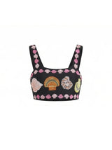 New York Hand-Embroidered Top Multi Colour