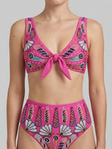Oceanus x Zandra Rhodes Nebula Shell Bikini Top Fuchsia