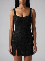Sofia Hand Beaded Party Dress Black