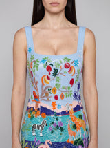 Safari Lagoon Blue Hand Beaded Dress