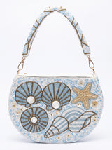 Coral Shell Blue White Bag
