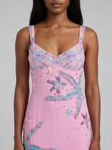 Crescent Shell Pink Long Dress in Stock