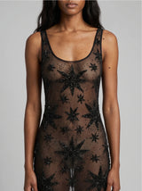 Deep Sea Nebula Sheer Black Maxi Dress