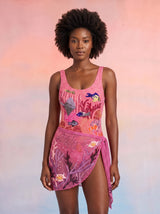 Underwater Golden Fish Pink Sarong